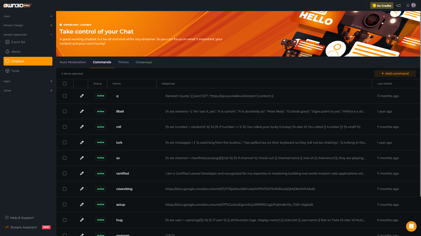 Create a OWN3D Pro Command
